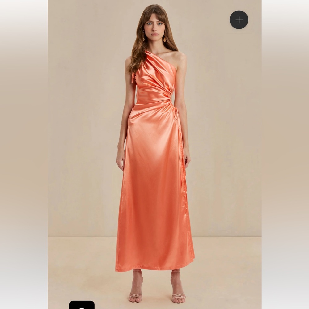 Elegant Orange Satin Gown